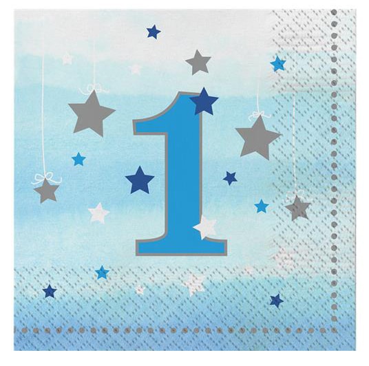 Twinkle Little Star Blue - 1 jaar servetten 16 stuks