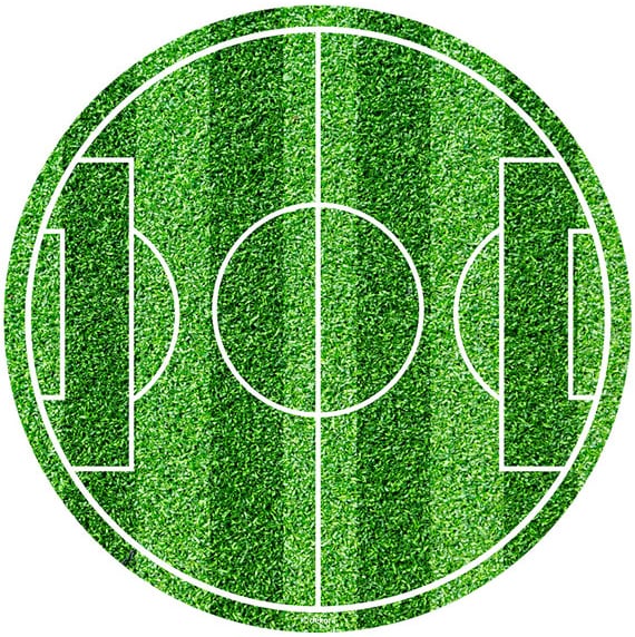 Taartprint Rond Voetbalveld - Fondant 20 cm