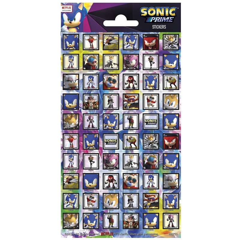 Sonic - Vierkante Stickers 60 stuks