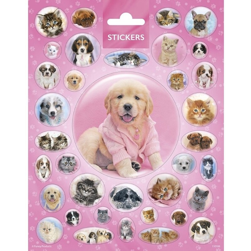 Stickers met schattige honden en katten