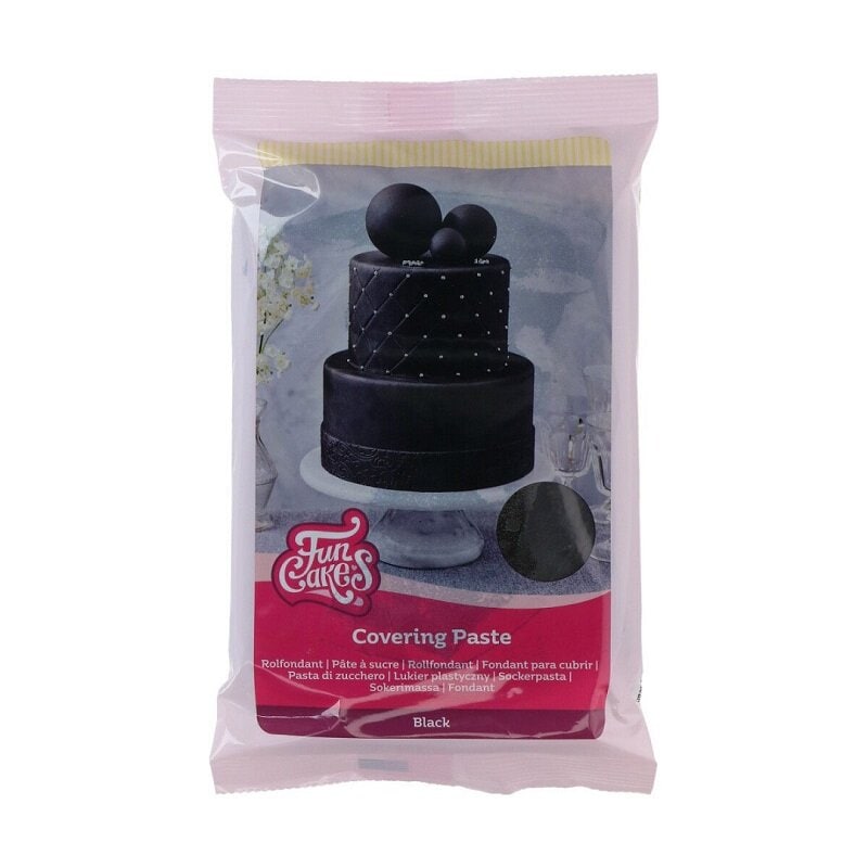 FunCakes - Covering Paste Zwart 500 gram