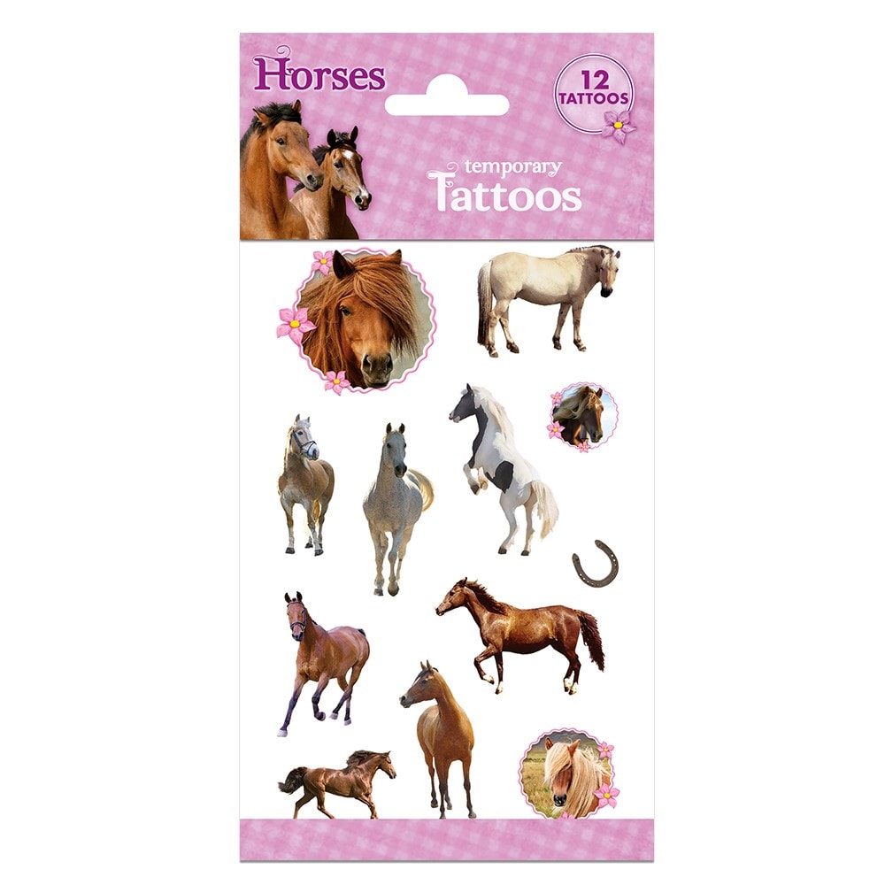 Paarden - Neptattoos voor kinderen 12 stuks