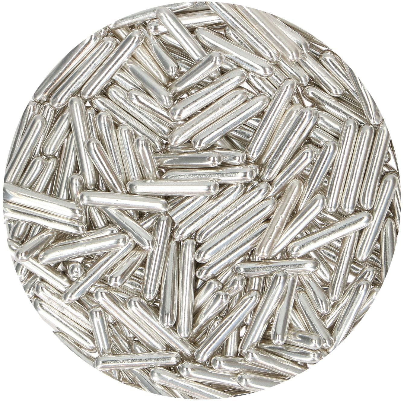 FunCakes - Strooisel Metallic Zilver Sugar Rods XL 70 g
