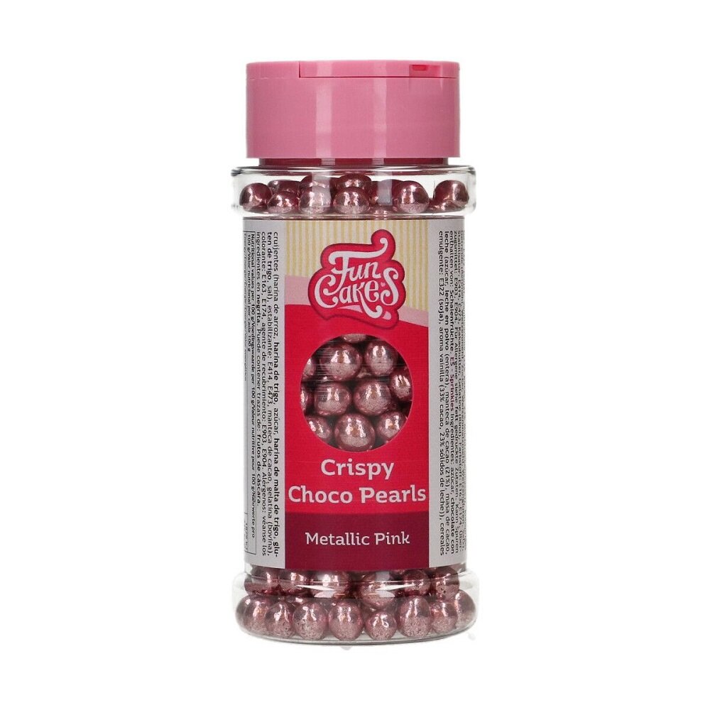 FunCakes - Metallic Roze Chocolade Parels 60 gram