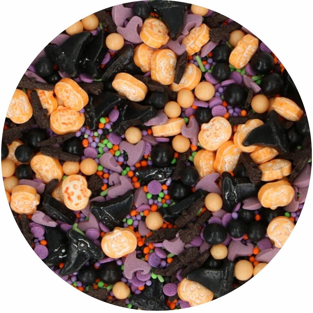 FunCakes - Halloween Strooisel Pompoenen en Heksenhoeden 70 gram