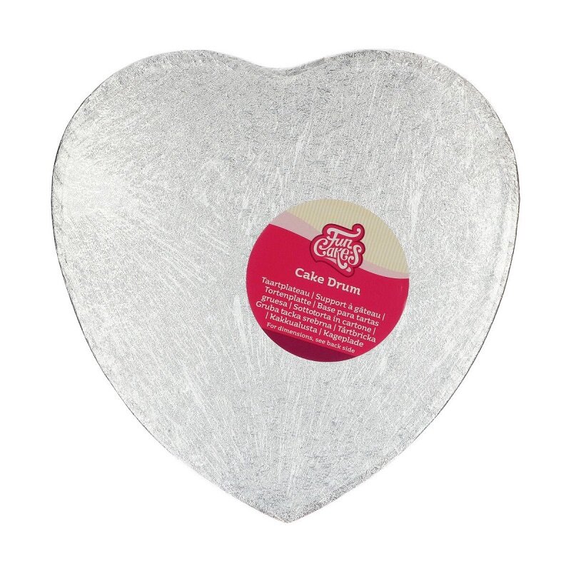 FunCakes - Taartplateau hartvormig Zilver 27,5 cm