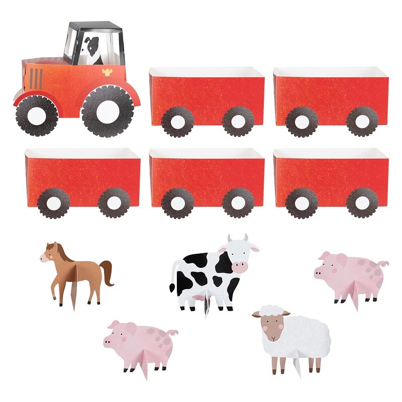 Boerderijdieren - Tractor met karren voor snacks