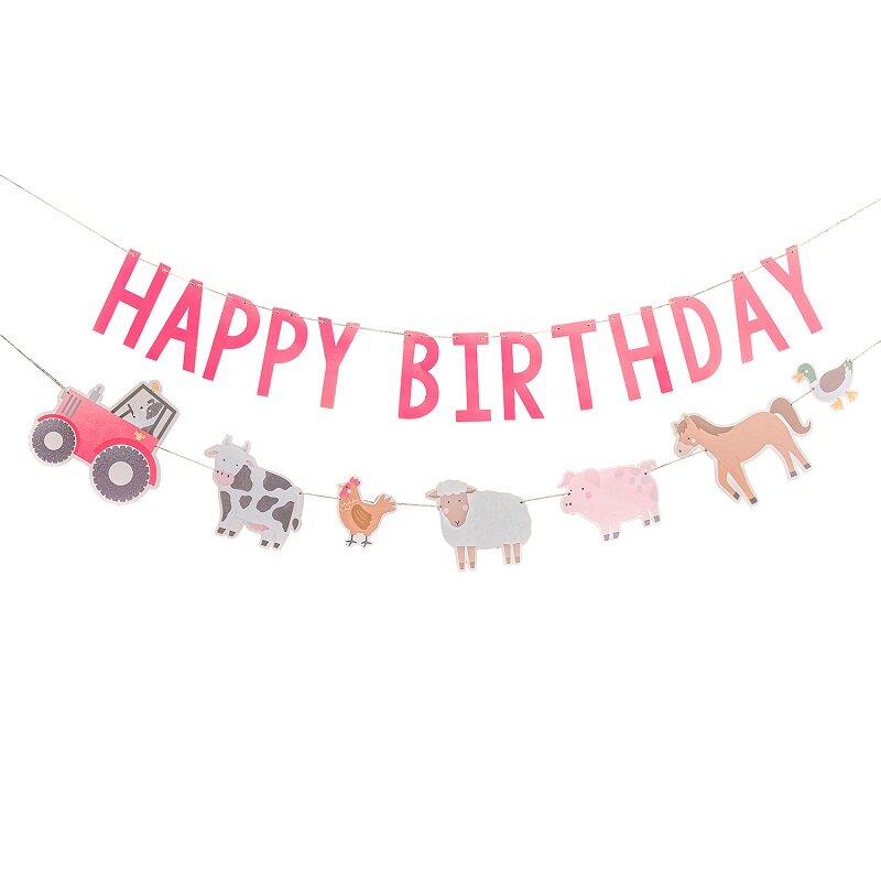 Boerderijdieren - Slinger Happy Birthday