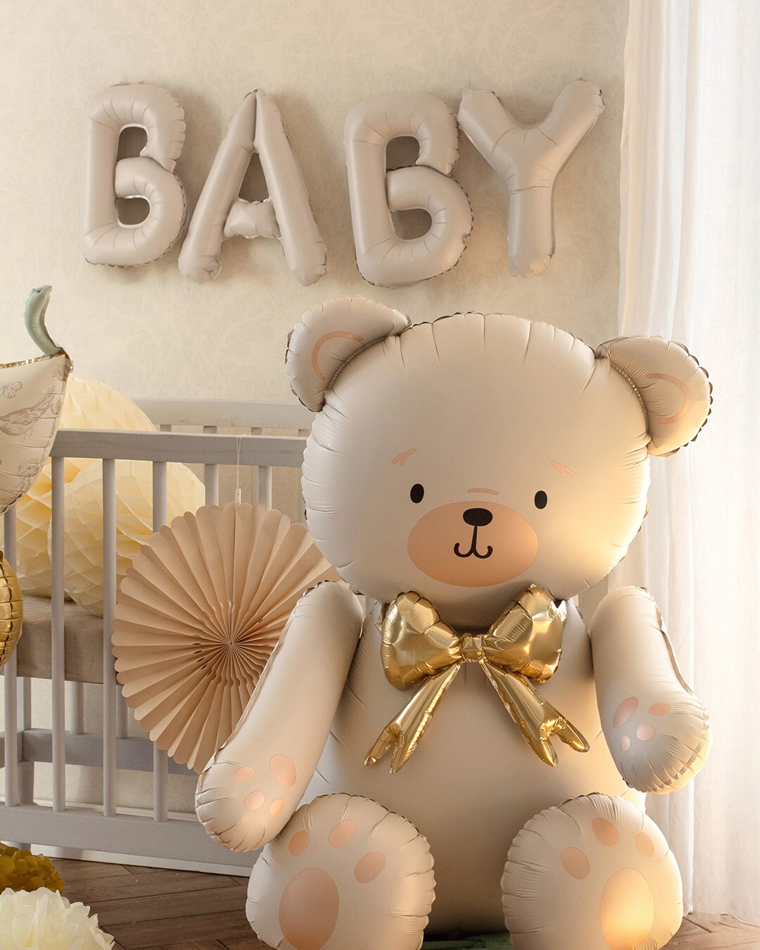 Zittende teddybeer folieballon 84 cm