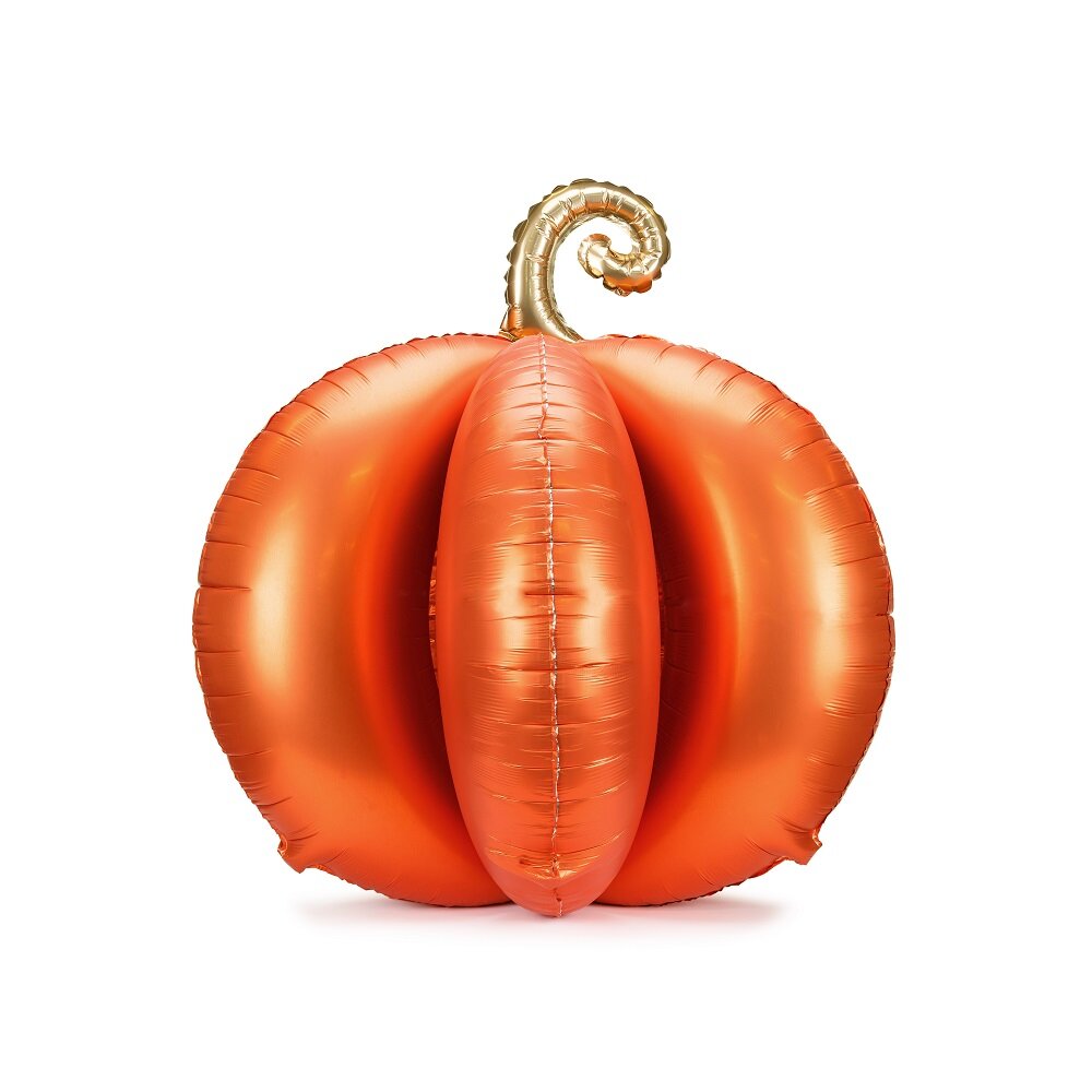Staande 3D Folieballon - Oranje pompoen 90 cm