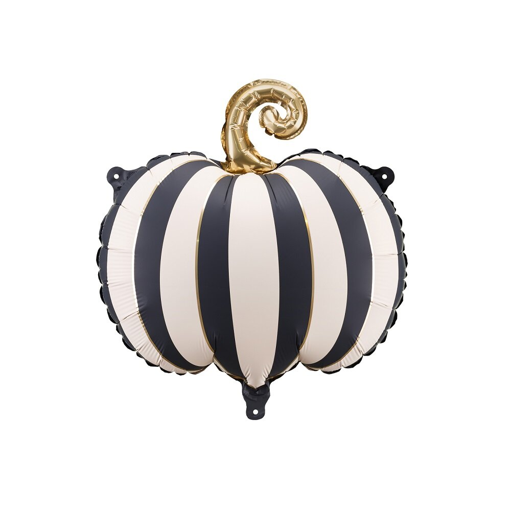 Folieballon - Gestreepte pompoen met gouden details 39 cm