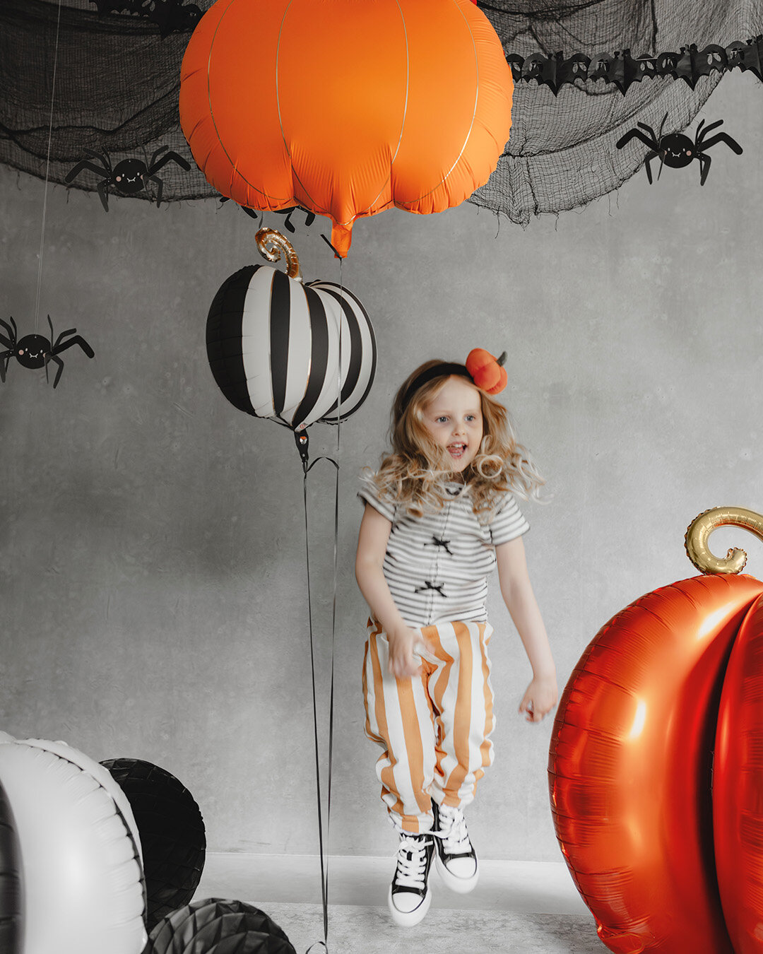 Folieballon - Pompoen met gouden details 62 cm