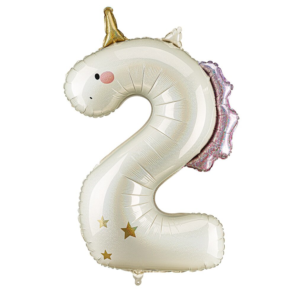 Eenhoorn Cijferballon 2 (92 cm)