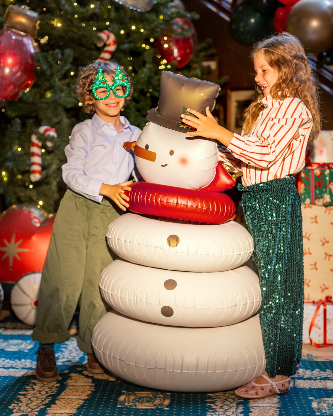 Ballondecoratie Sneeuwpop 120 cm
