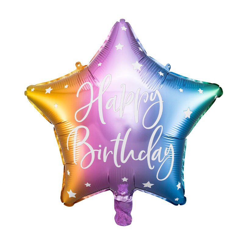 Stervormige folieballon Happy Birthday