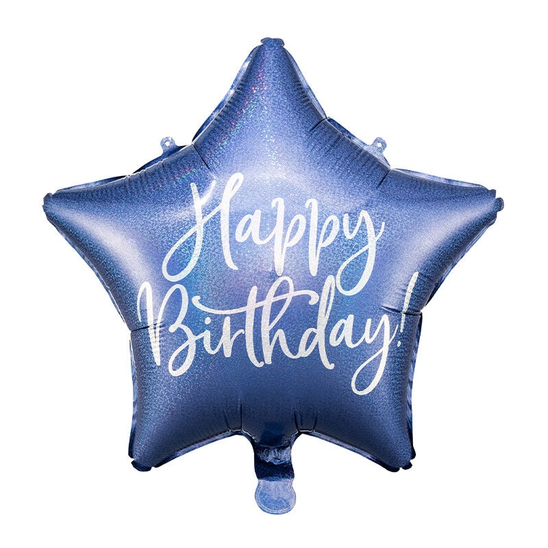 Folieballon Blauw - Happy Birthday