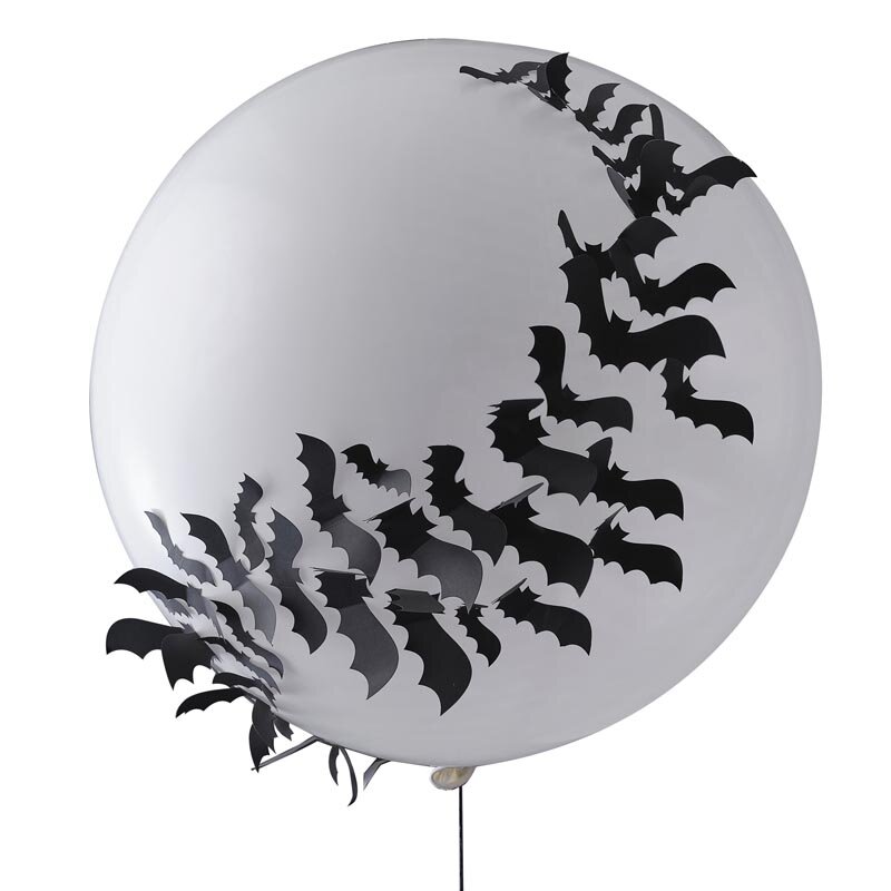 Bolvormige ballon met 3D-vleermuizen