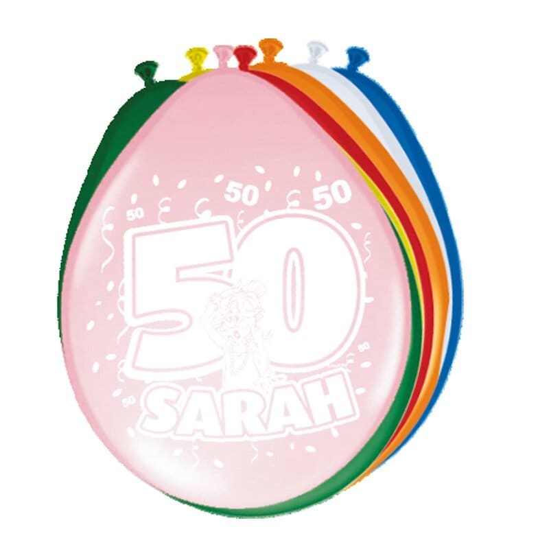 50 Jaar Sarah Ballonnen 30 cm 8 stuks