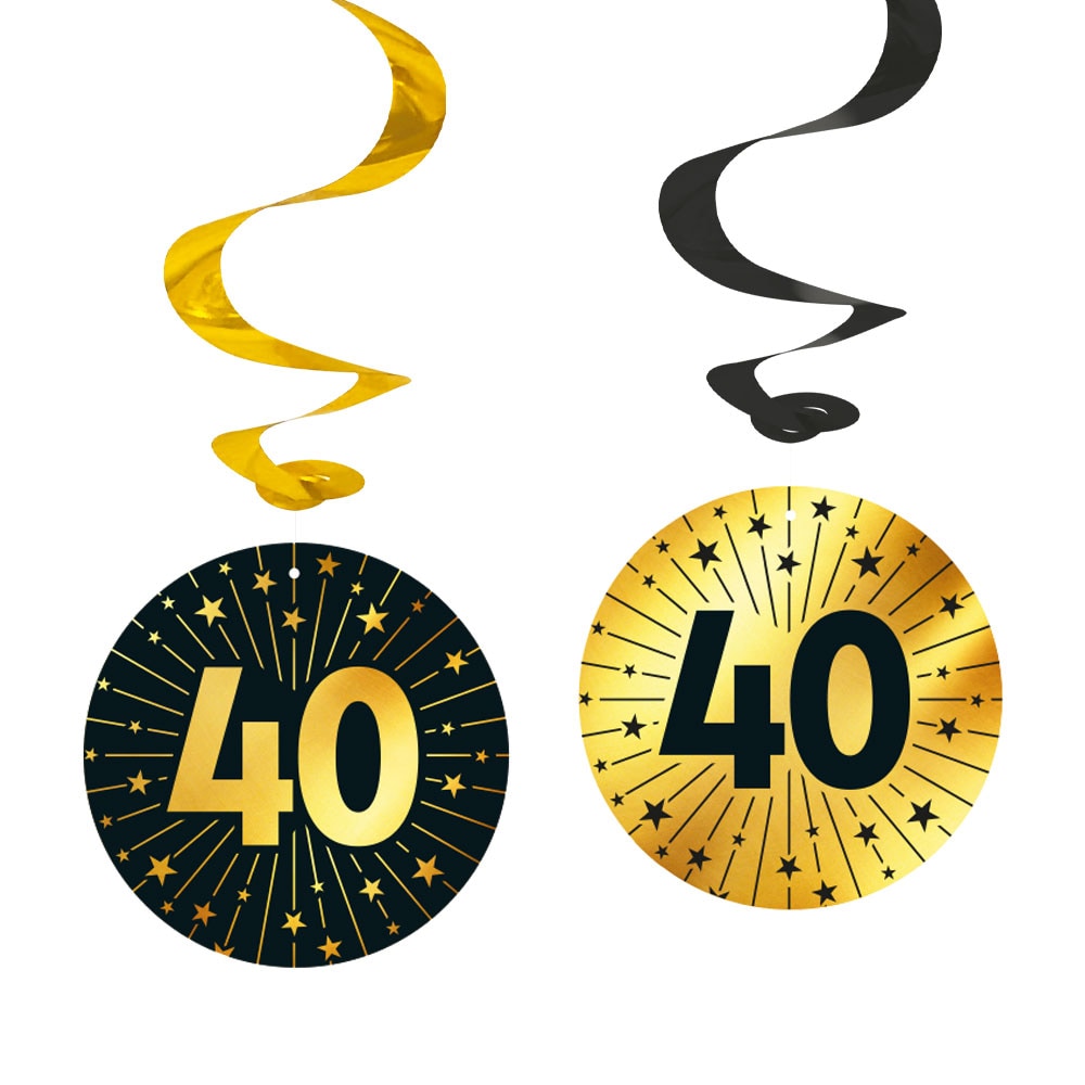Hangdecoraties 40 jaar 4 stuks