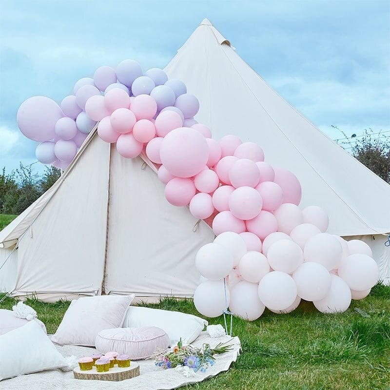 DIY Deluxe Ballonnenboog Pastel - Roze/Lavendel