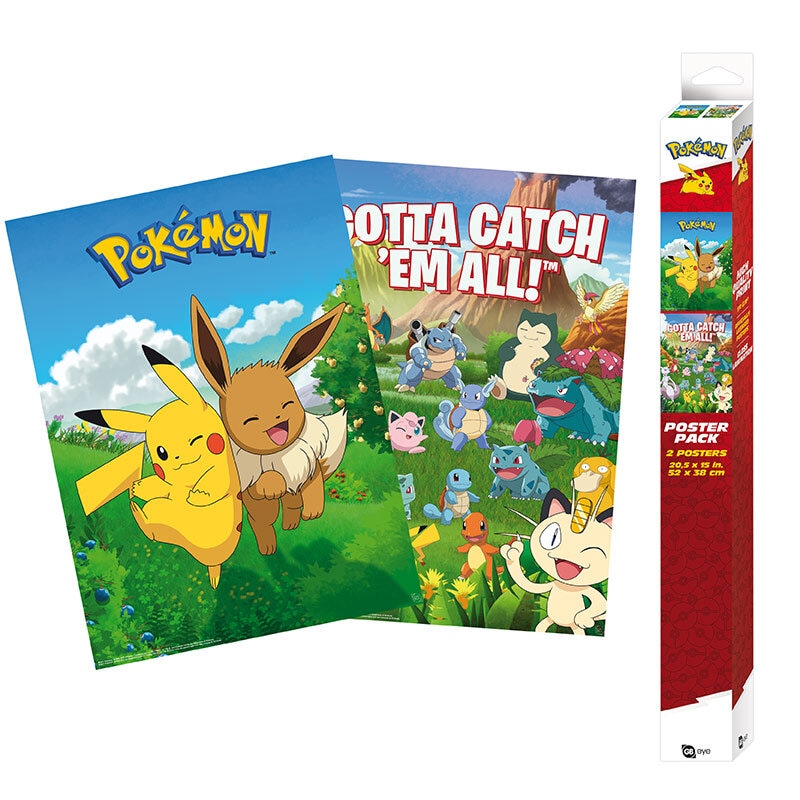 Pokémon - Posters Chibi Environments 2 stuks