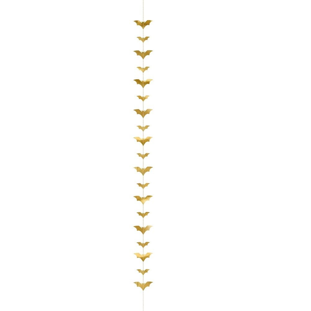 Halloweendecoratie Hangende Vleermuizen in Goud 150 cm