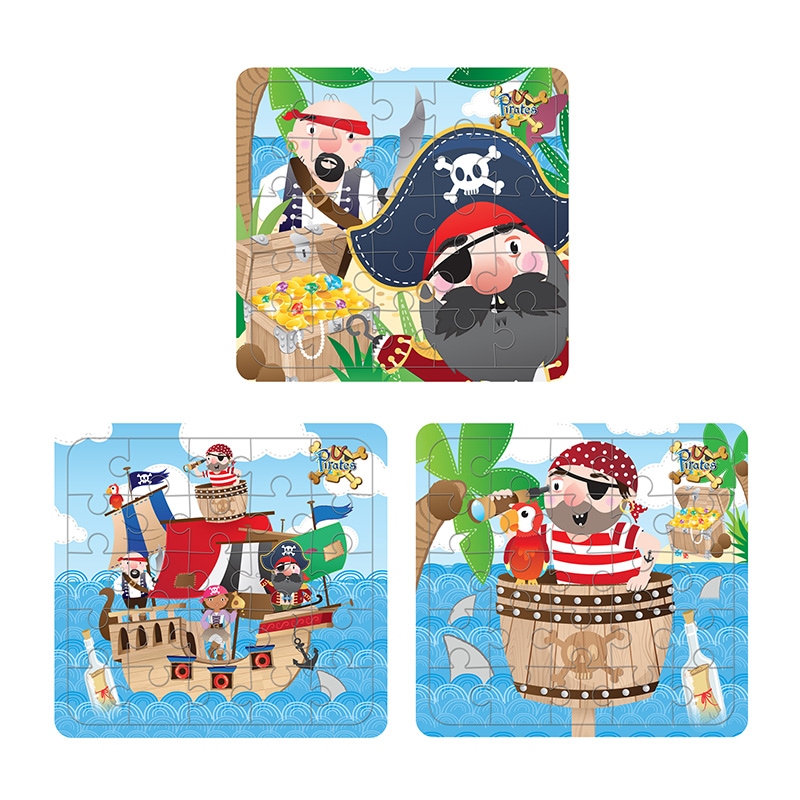 Minipuzzel met piratenmotief