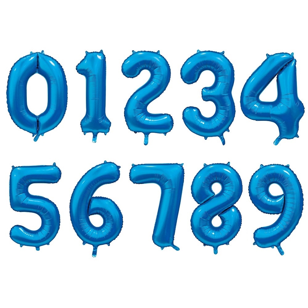 Cijferballonnen Satijnblauw 86 cm