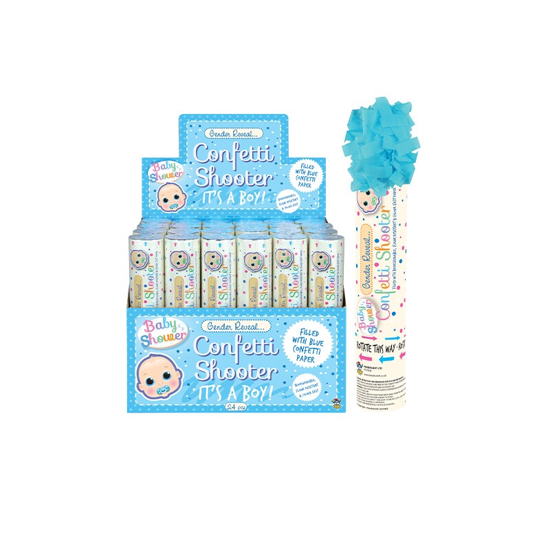 Confetti kanon It's a boy blauw