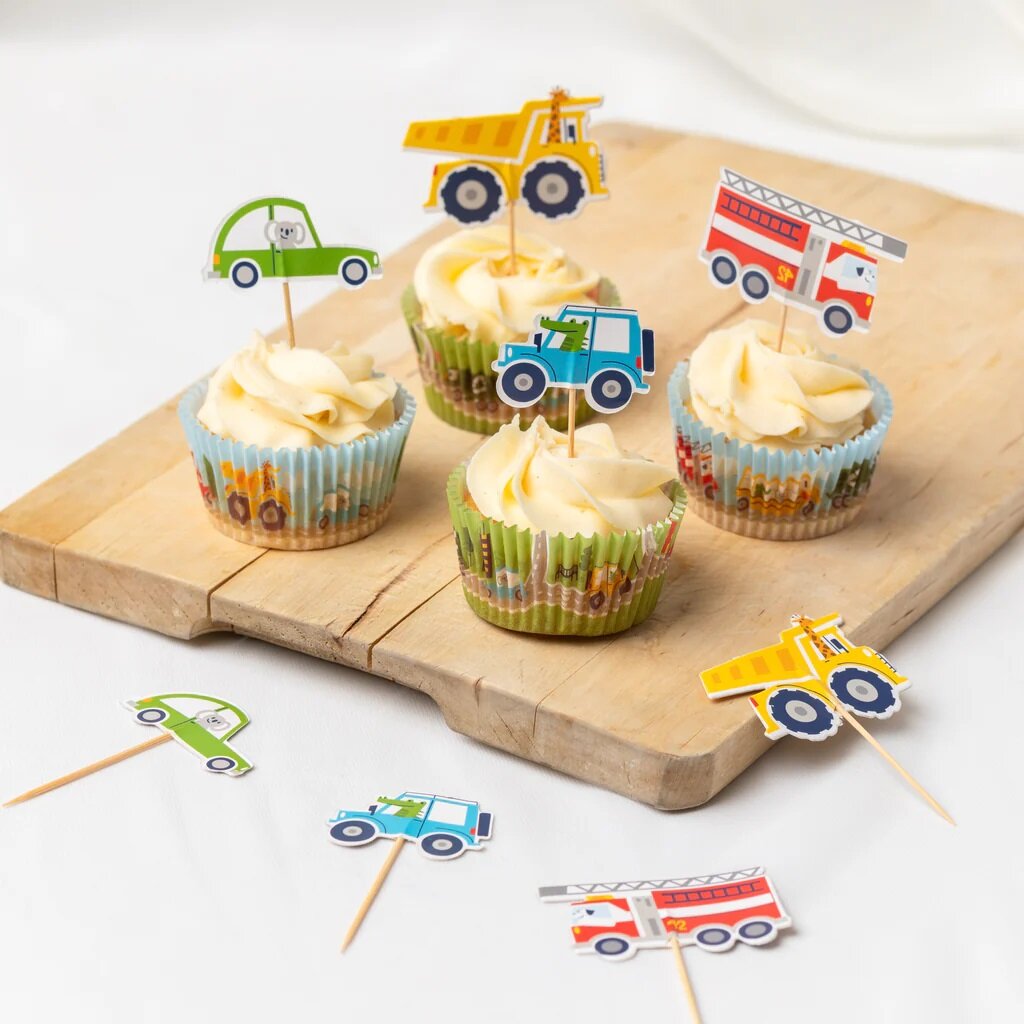 Cake Toppers - Voertuigen 12 stuks