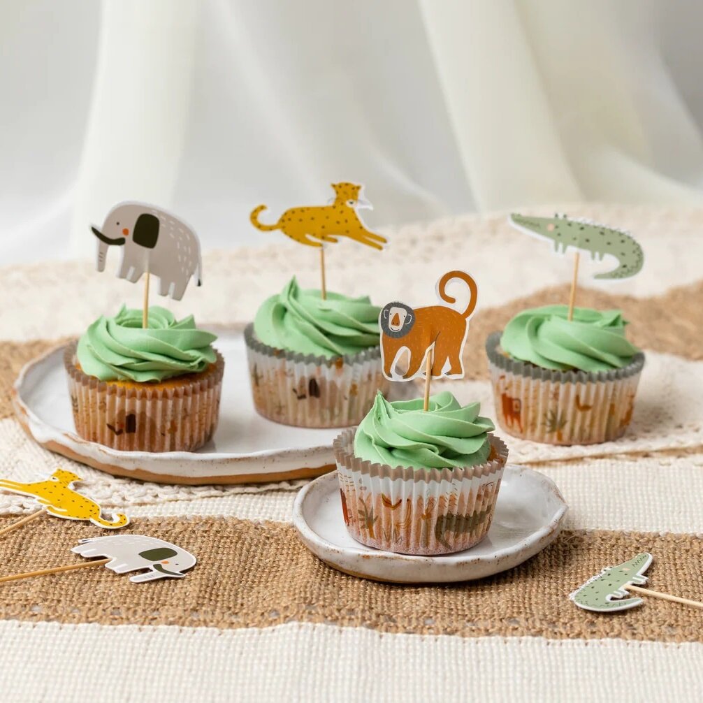 Cake Toppers - Safaridieren 12 stuks