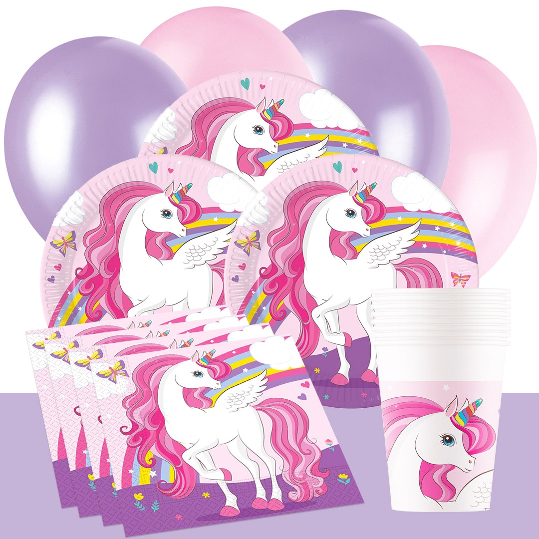 Unicorn Rainbow - Feestpakket 8-16 personen