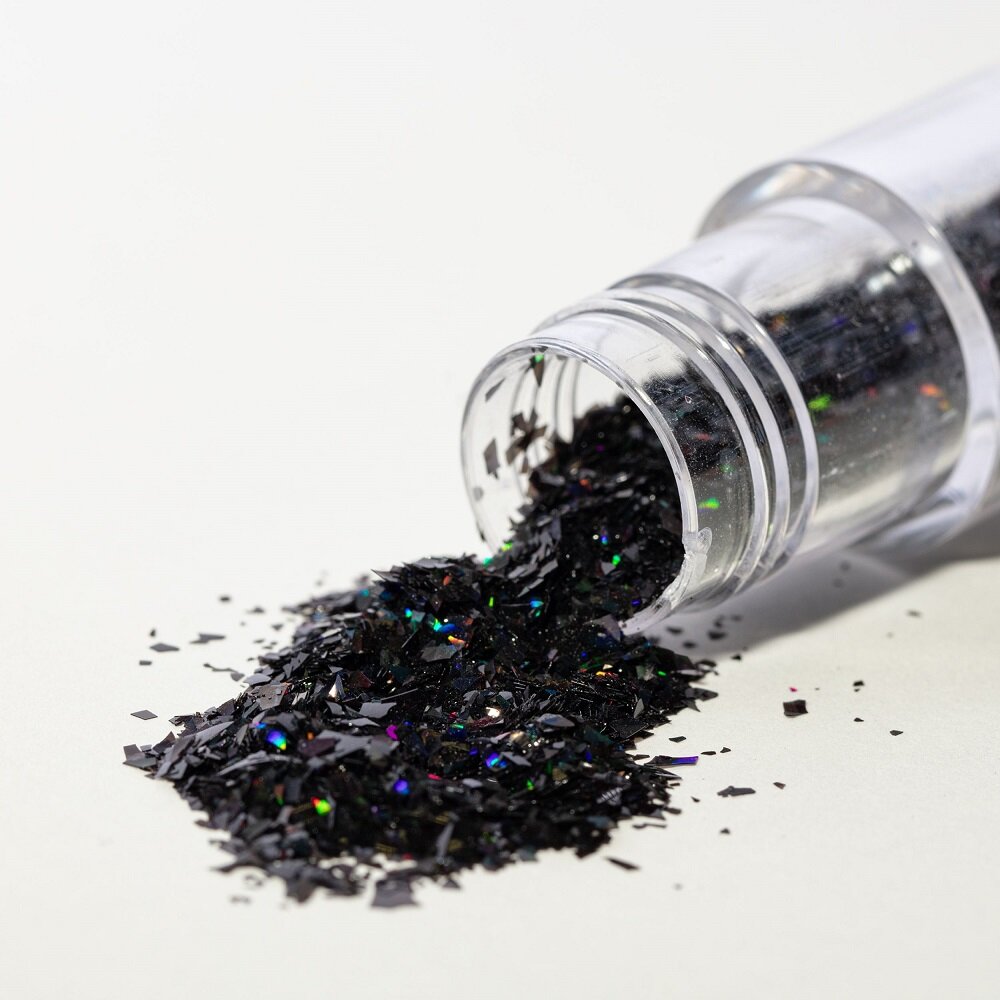 PME Eetbare Glittervlokken, zwart onyx