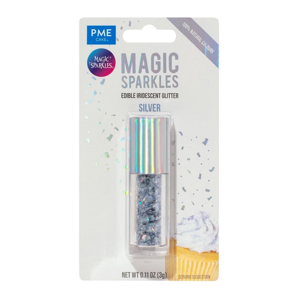 PME Eetbare Glittervlokken, zilver
