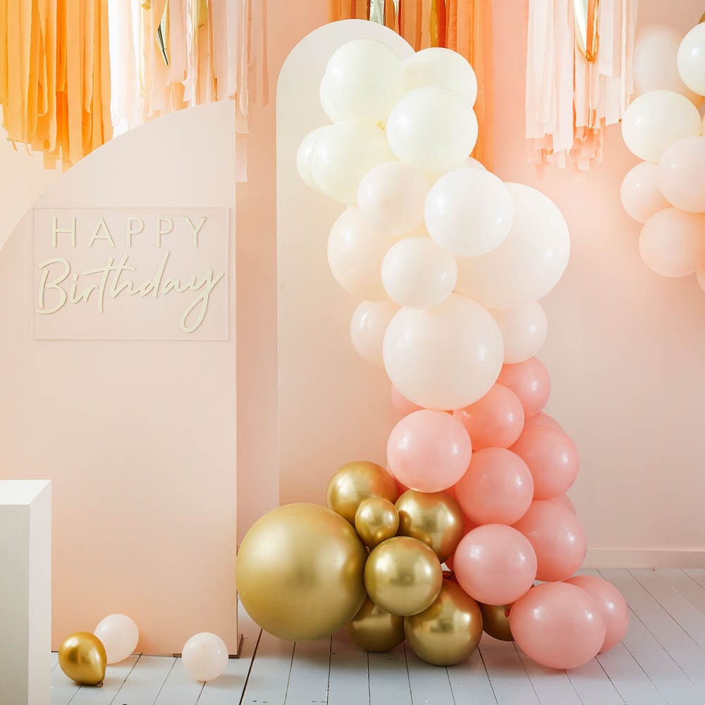 DIY Ballonnenboog - Perzik en Goud