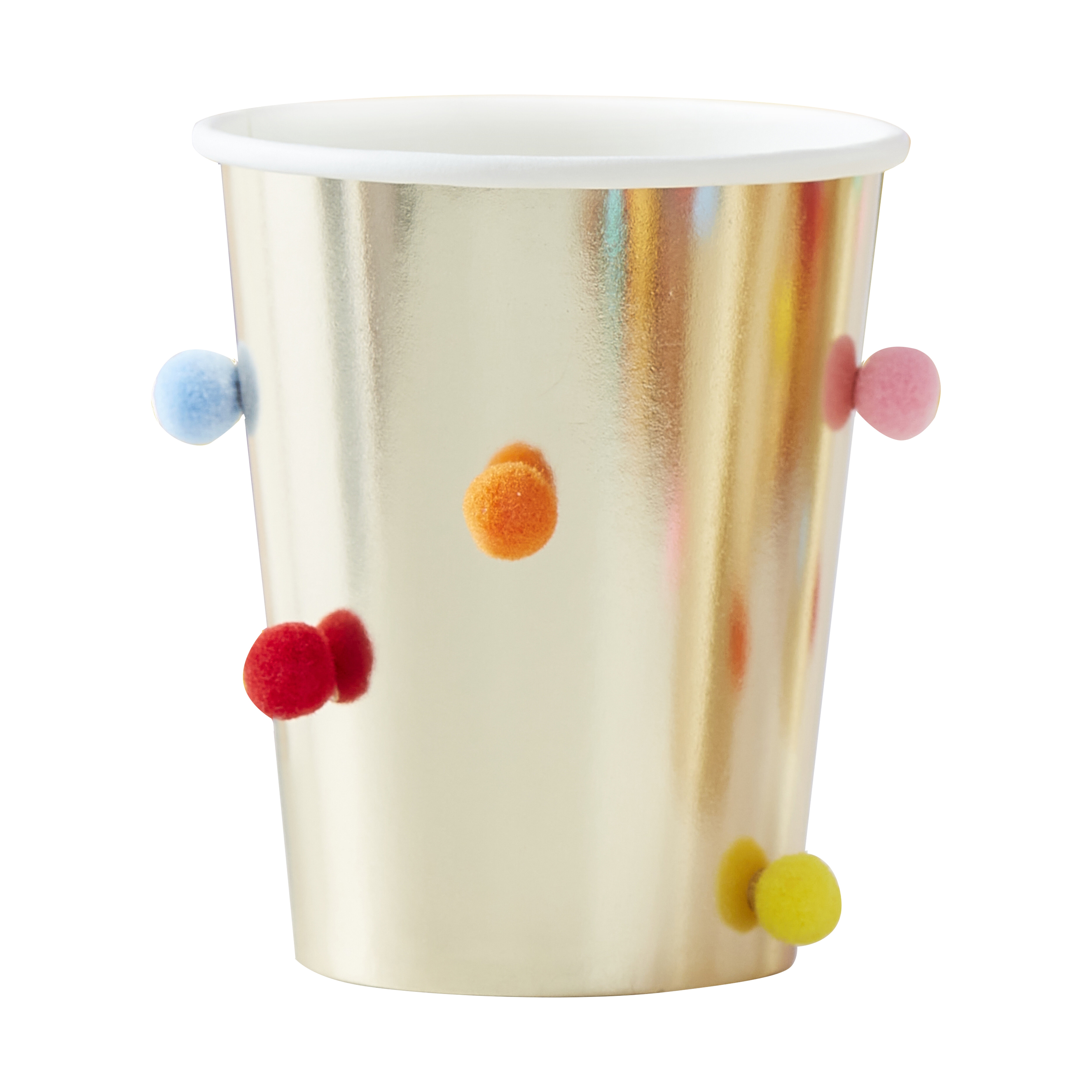 Rainbow Goldbekers met Pom Pom 8 stuks