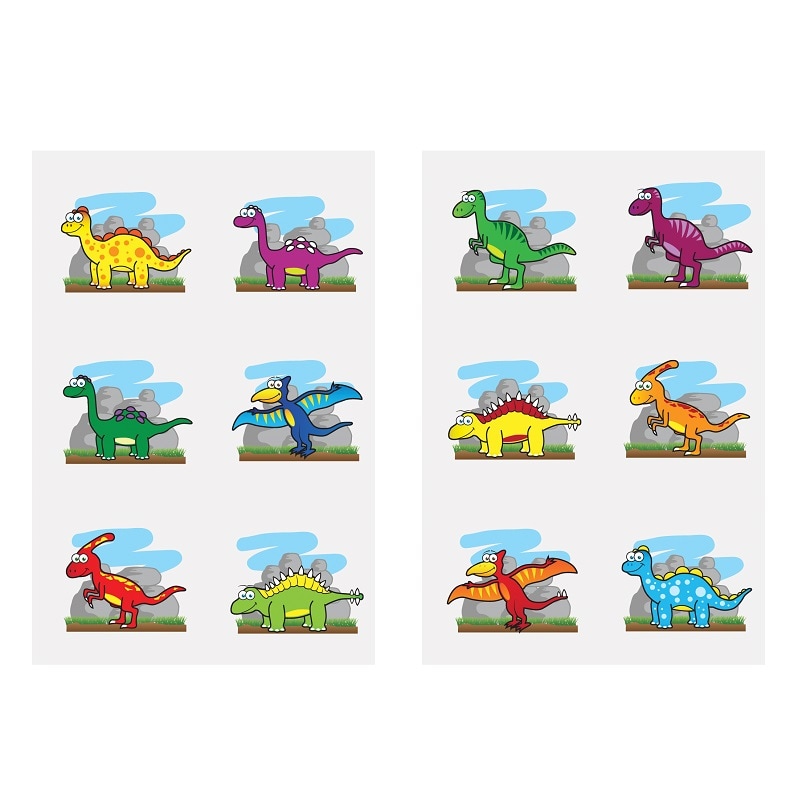 Dinosaurussen - Neptattoos voor kinderen 6 stuks