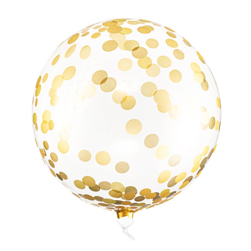 Bolvormige Ballon Goud Confetti 40 cm