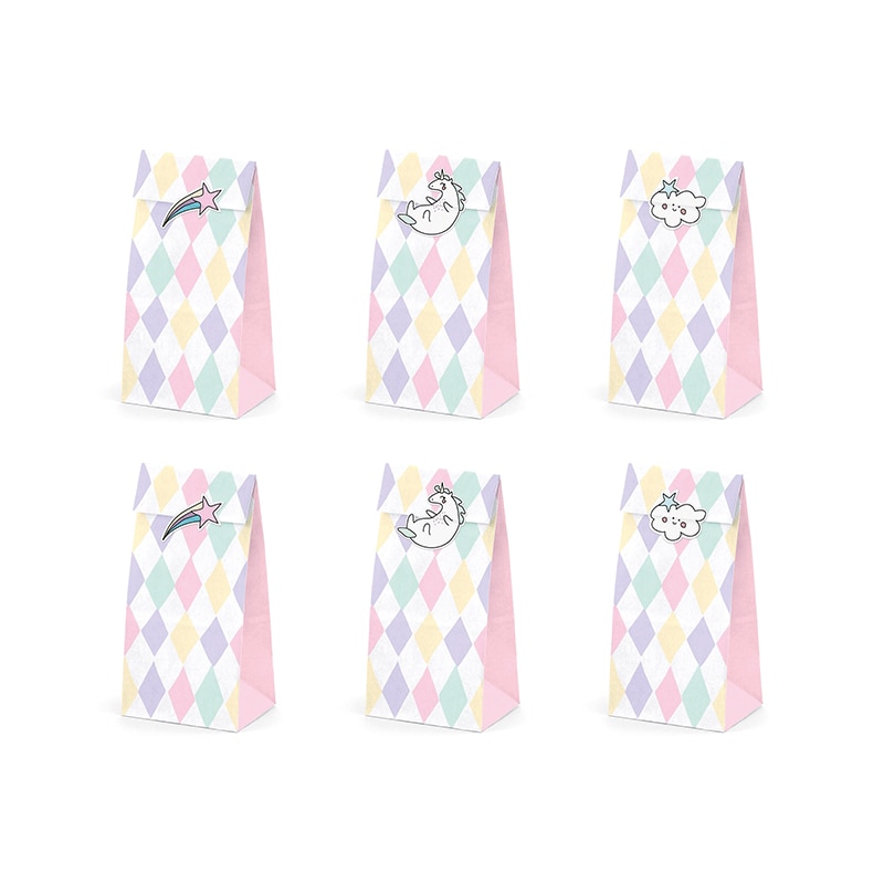 Unicorn - Uitdeelzakjes met stickers 6 stuks