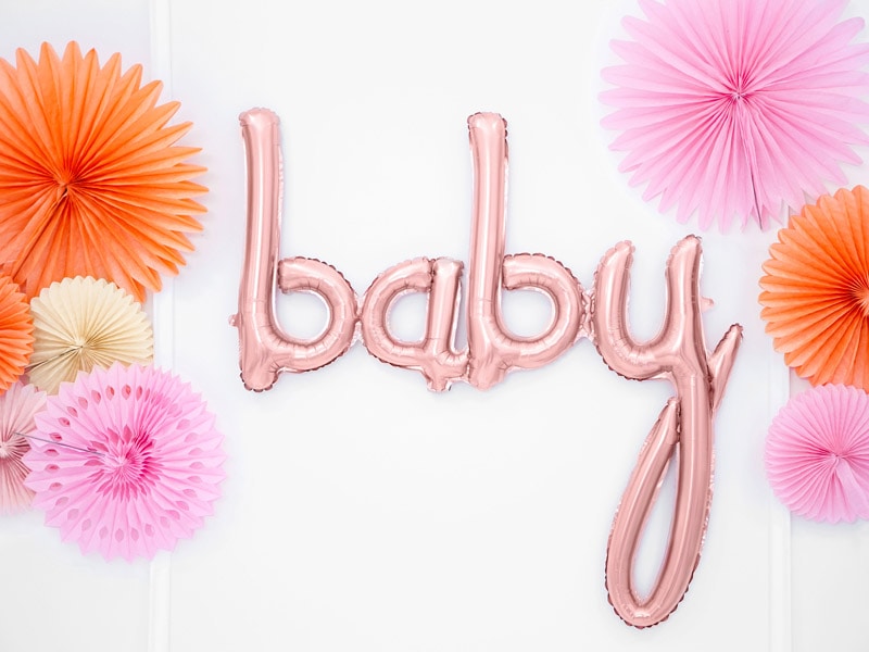 Folieballon Baby in roségoud 75 cm