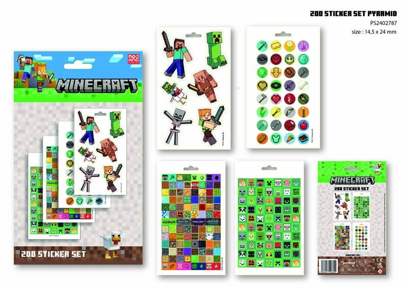 Minecraft Stickers 200 stuks