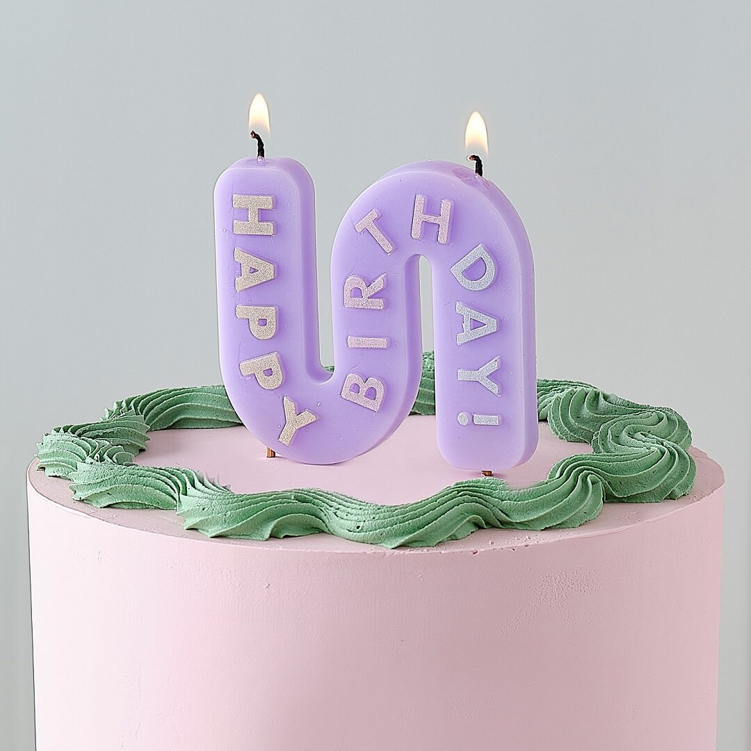 Golvend Taartkaars Happy Birthday