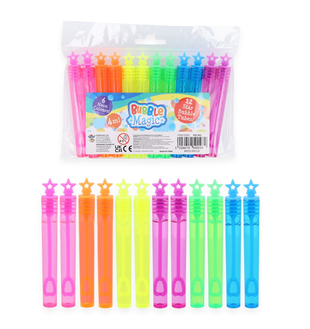 Bellenblaas Neon Star 12 stuks