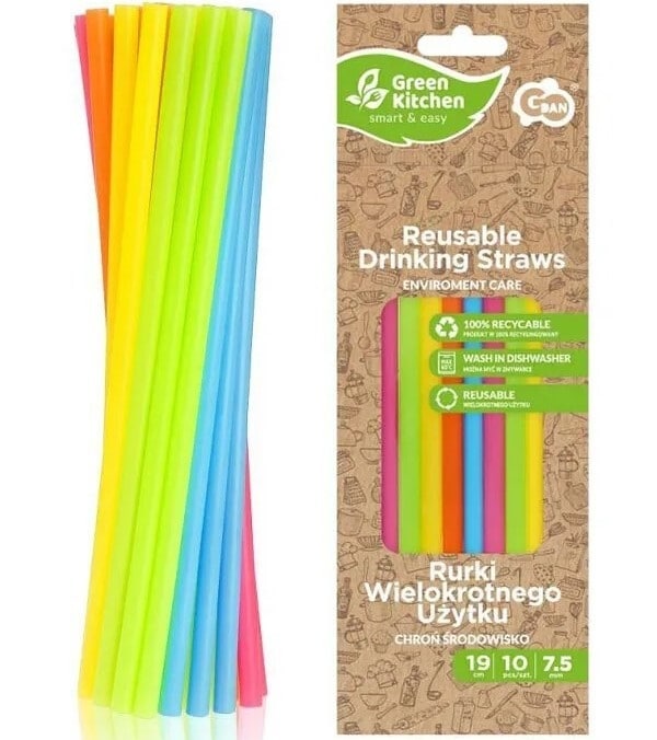 Plastic Rietjes Regenboogkleuren 10 stuks