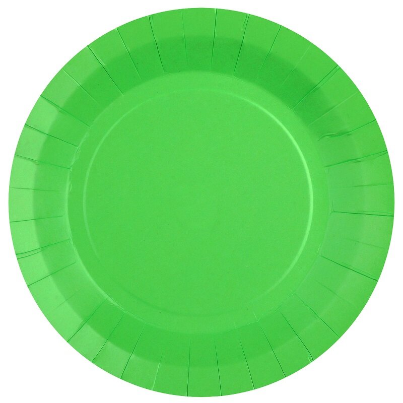 Papieren Borden 22,5 cm - Groen 10 stuks