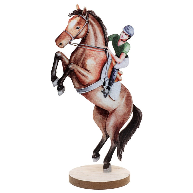 Champion Horse - 2D Tafeldecoratie in hout 20 cm