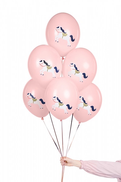 Ballonnen Roze Paarden 6 stuks