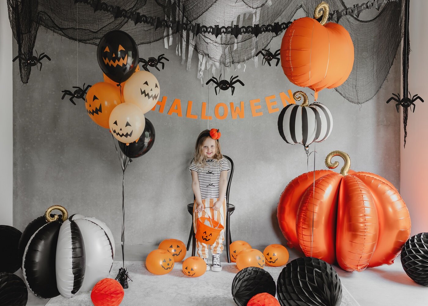 Ballonnen met Halloweenpompoenen 6 stuks