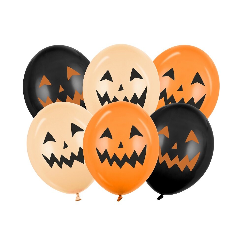 Ballonnen met Halloweenpompoenen 6 stuks
