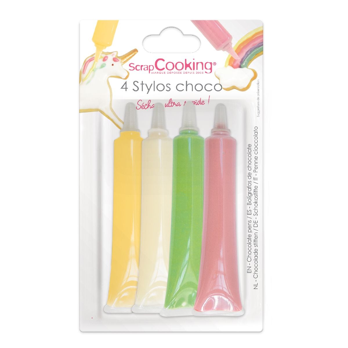 ScrapCooking - Choco Pens Pastelkleuren 4 Stuks